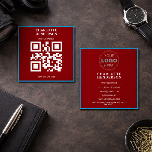 Minimalist QR Code Professional Design  Square Business Card
