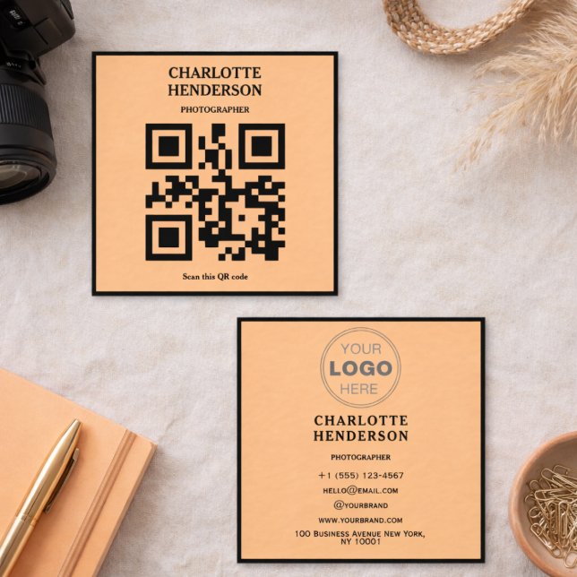 Minimalist QR Code Professional Design  Square Business Card (Minimalist QR Code Professional Design Square Business Card
)