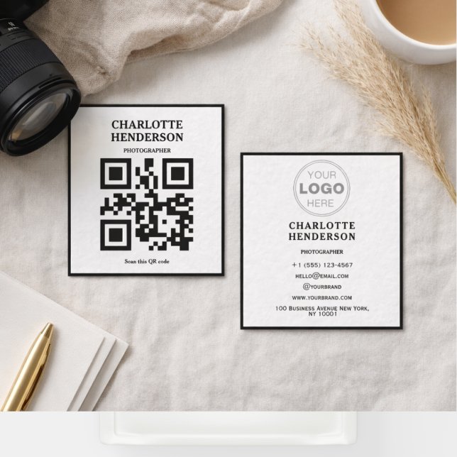 Minimalist QR Code Professional Design  Square Business Card (Minimalist QR Code Professional Design Square Business Card
)