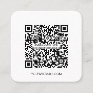 Minimalist QR code professional social media Squar Square Business Card