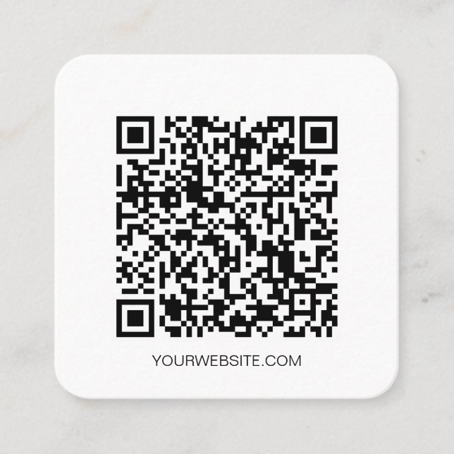 Minimalist QR code professional social media Squar Square Business Card (Front)
