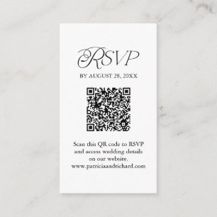 Minimalist QR Code RSVP Scan to Reply Enclosure Card