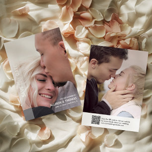 Minimalist QR Code Save the Date Wedding Photo  Invitation