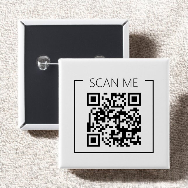 Minimalist QR Code Scan Me Business 15 Cm Square Badge (Creator Uploaded)
