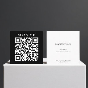 Minimalist QR-code Scan Me Business Card