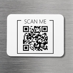 Minimalist QR Code Scan Me Business Magnet
