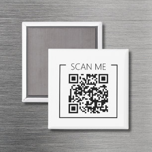 Minimalist QR Code Scan Me Business Magnet