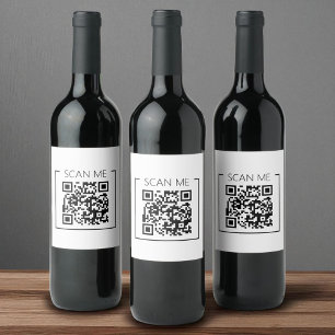 Minimalist QR Code Scan Me Business Wine Label