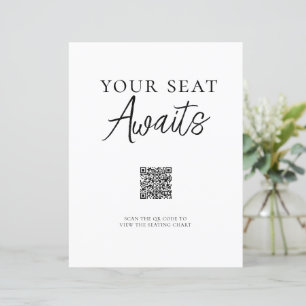 Minimalist QR Code Seating Chart Sign
