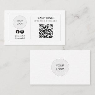 Minimalist QR Code Social Icon Logo Business Calling Card