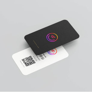 Minimalist Qr Code Social Professional Business Card