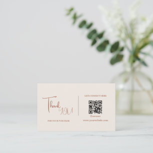 Minimalist QR Code Thank You Card Discount Code 