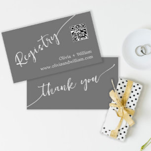 Minimalist QR Code Wedding Registry Card