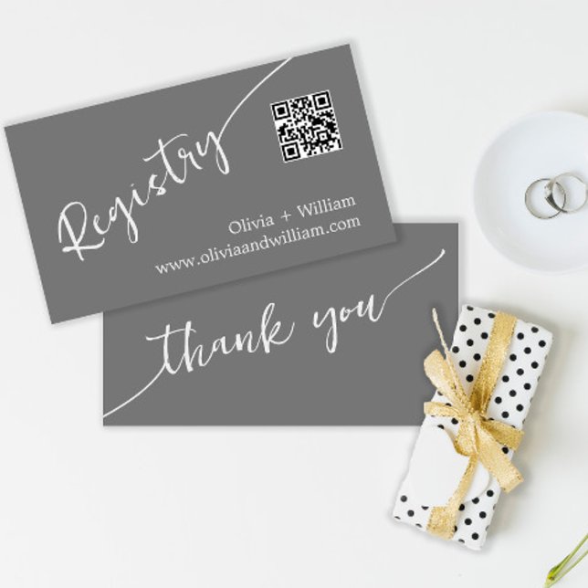 Minimalist QR Code Wedding Registry Card (Creator Uploaded)