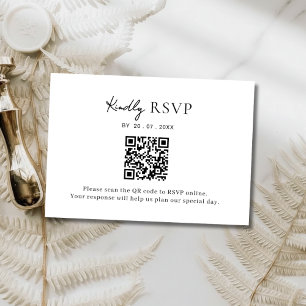 Minimalist QR Code Wedding RSVP Card