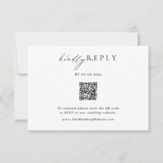 Minimalist QR Code Wedding RSVP Online Reponse