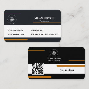 Minimalist qr cood business card