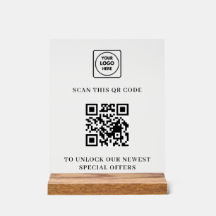 Minimalist QR Logo Acrylic Sign
