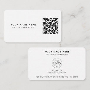 Minimalist QR & Logo Rounded Business Card