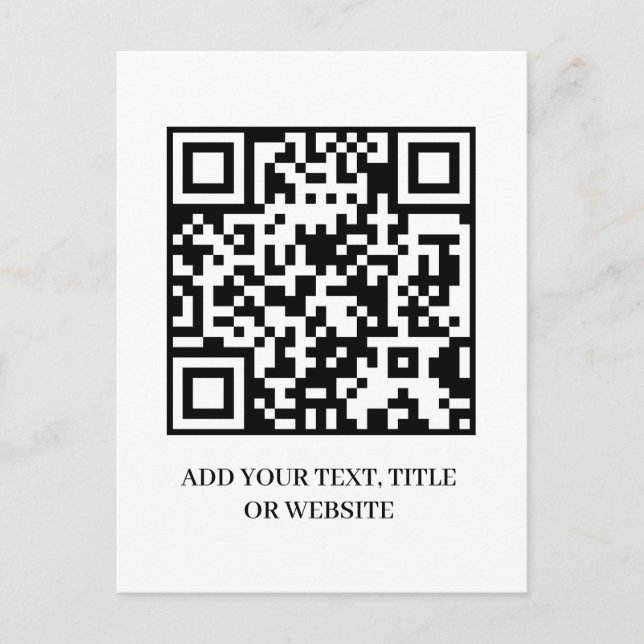 Minimalist QR | Modern Custom Text Design Postcard (Front)