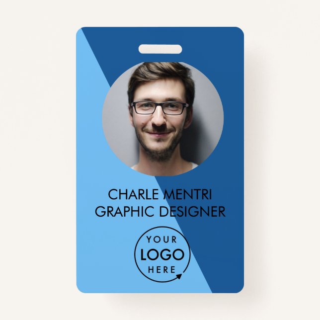 Minimalist QR Modern ID Card ID Badge (Front)