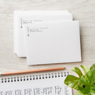 Minimalist Quill Writing Elegant Personalised Envelope
