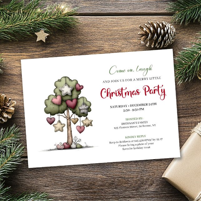 Minimalist quirky tree Christmas party invitation (Minimalist quirky tree Christmas party invitation

)
