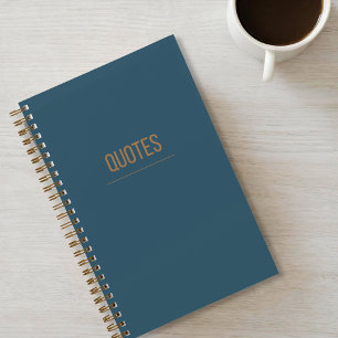 Minimalist Quote Journal In Blue-Green