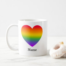 Minimalist Rainbow Line Heart - Cute Colourful Art