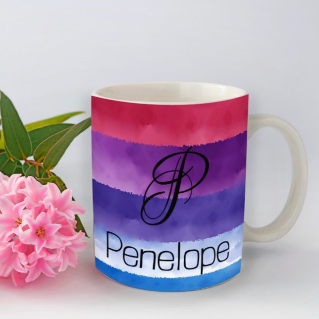 Minimalist rainbow monogram coffee mug (Creator Uploaded)