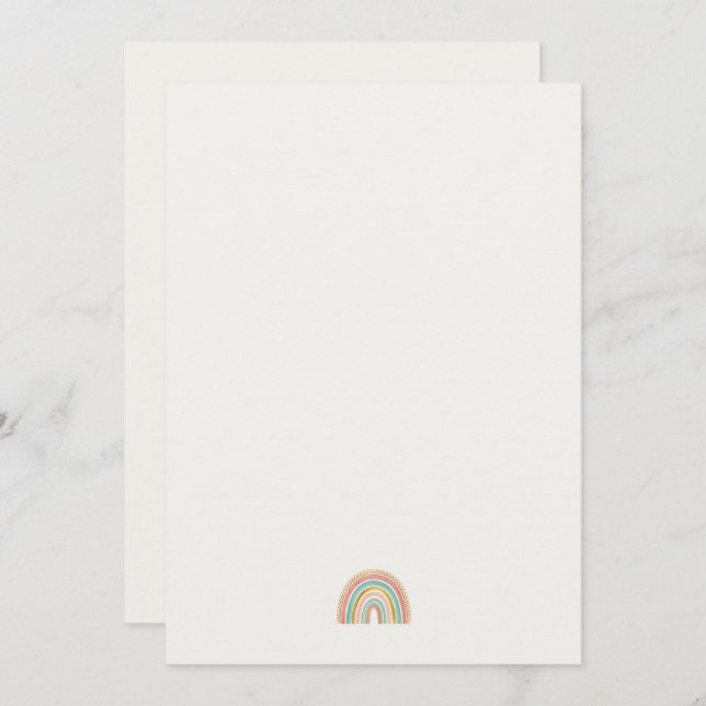 Minimalist Rainbow Stationery | Modern Note Card (Front/Back)
