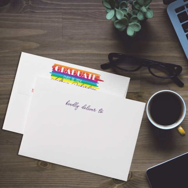 Minimalist rainbow stripe name envelope (Creator Uploaded)