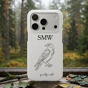 Minimalist Raven Line Art Nordic Style Gift