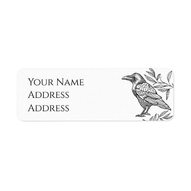 Minimalist Raven Return Address Label (Front)