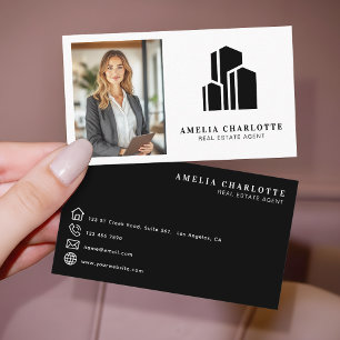Minimalist Real Estate Agent Photo Modern Business Card