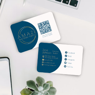 Minimalist Real Estate Agent QR Code Business Card