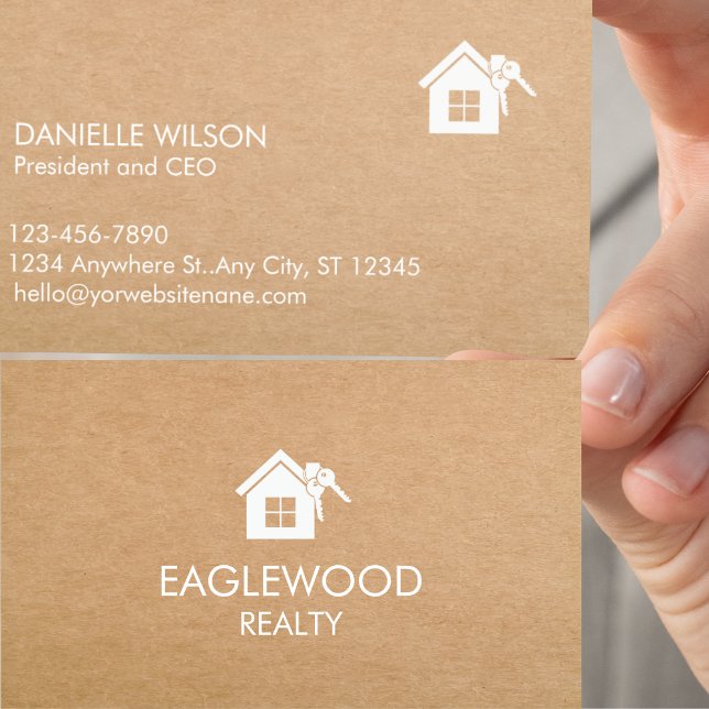 Minimalist Real Estate Kraft Business Card (Minimalist Real Estate Kraft Business Card)