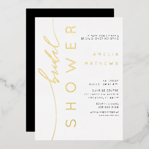 Minimalist Real Gold Typography Bridal Shower