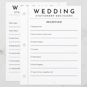 Minimalist Reception Wedding Stationery Page
