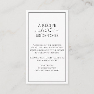 Minimalist Recipe Request Insert Card