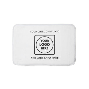 Minimalist Rectangle Business Logo Branding Bath Mat