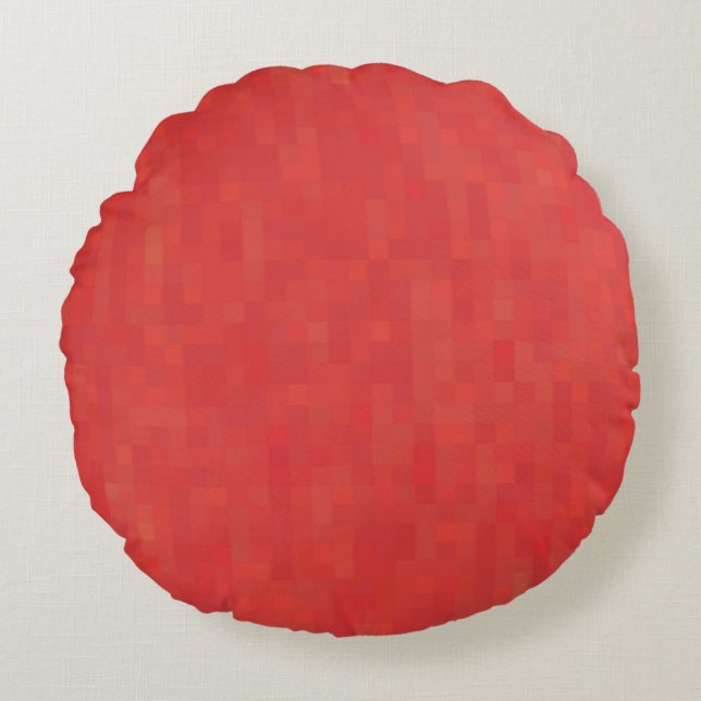 Minimalist red abstract modern pattern elegant round cushion (Front)