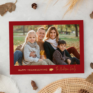 Minimalist Red and Gold Thanksgiving 2 Photo