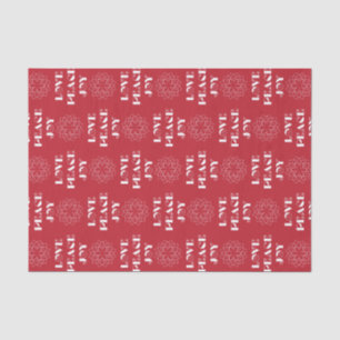 Minimalist Red and White Love, Peace, Joy Tissue Paper