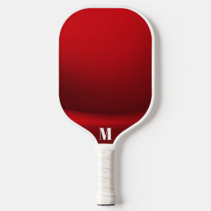 Minimalist Red and White Modern Monogram Pickleball Paddle