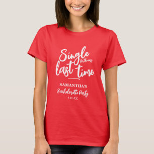 Minimalist Red Bachelorette Party T-Shirt