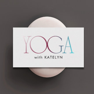 Minimalist Red Blue Grey Bold Yoga Business Card