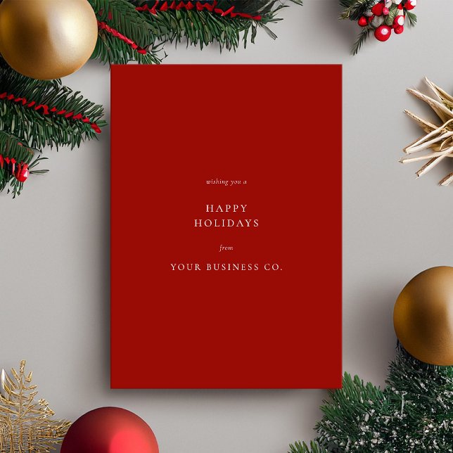 Minimalist Red Business Holiday Card (Creator Uploaded)