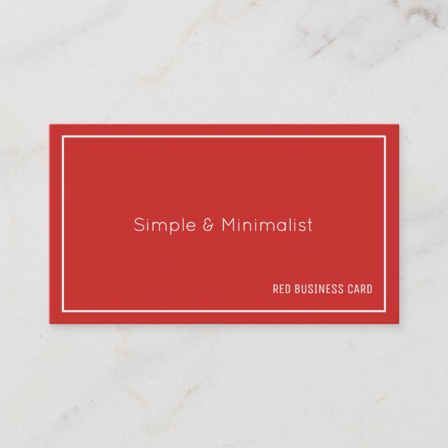 Minimalist red colour business card (Front)