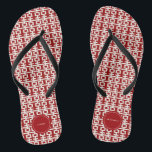 Minimalist Red Double Happiness Chinese Wedding Jandals<br><div class="desc">Minimalist chinese double happiness design in simple red and white pattern. A chic and classy asian themed wedding design for the modern and stylish couple. The double happiness is a very auspicious and good luck symbol used in all oriental weddings and celebrations. Designed by fat*fa*tin. Easy to customise with your...</div>